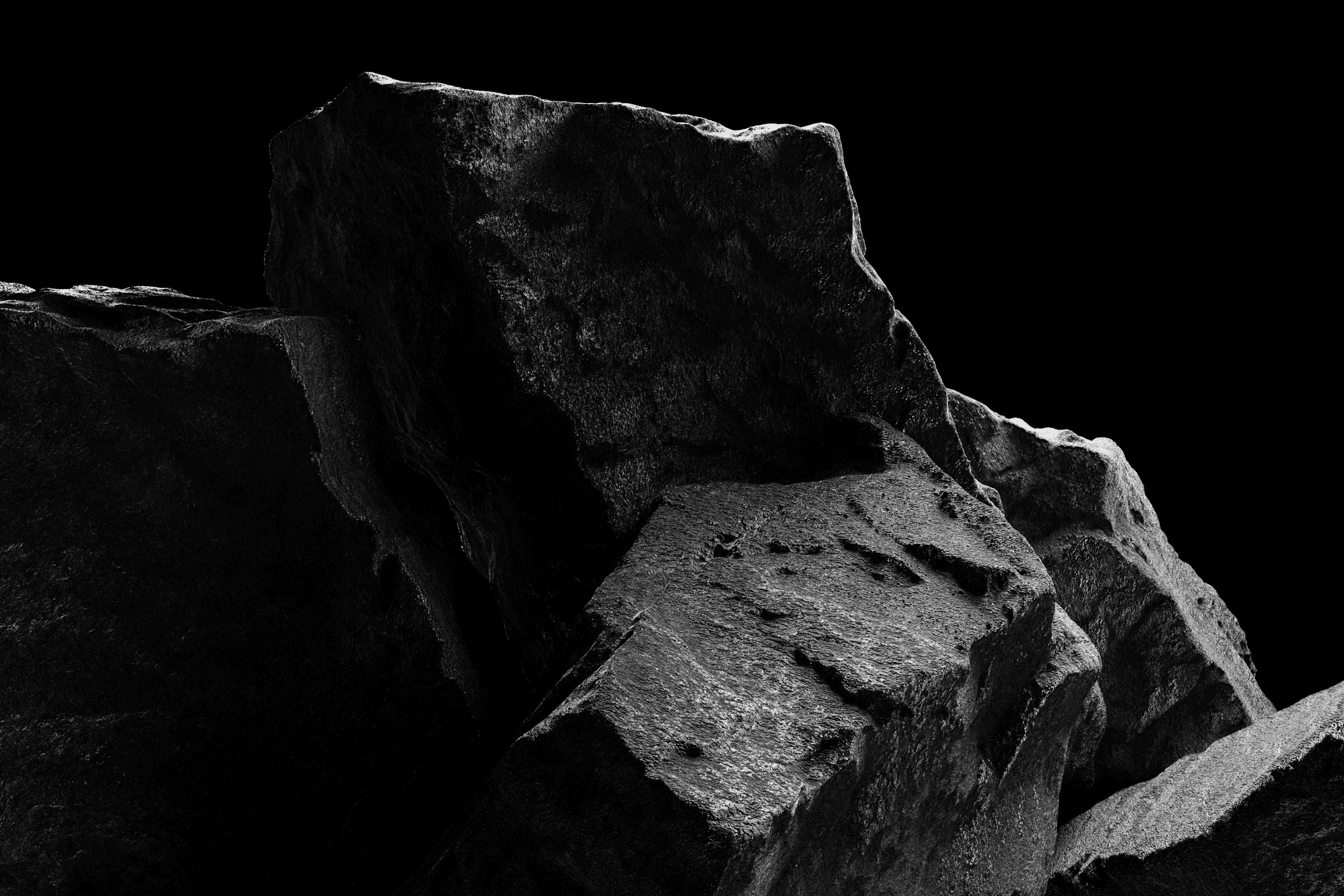 Abstract dark geometric surface with sharp diagonal edge and contrasting light